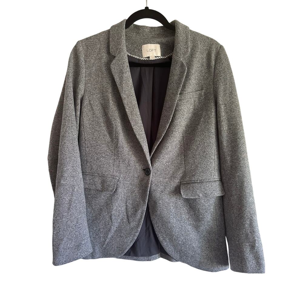 Anne Taylor Loft Blazer Charcoal Gray Size 6